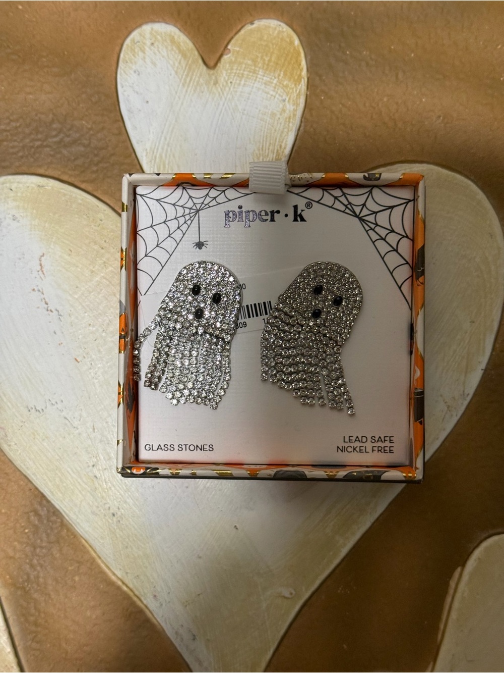Piper K Glass Stones Halloween Ghost Earrings